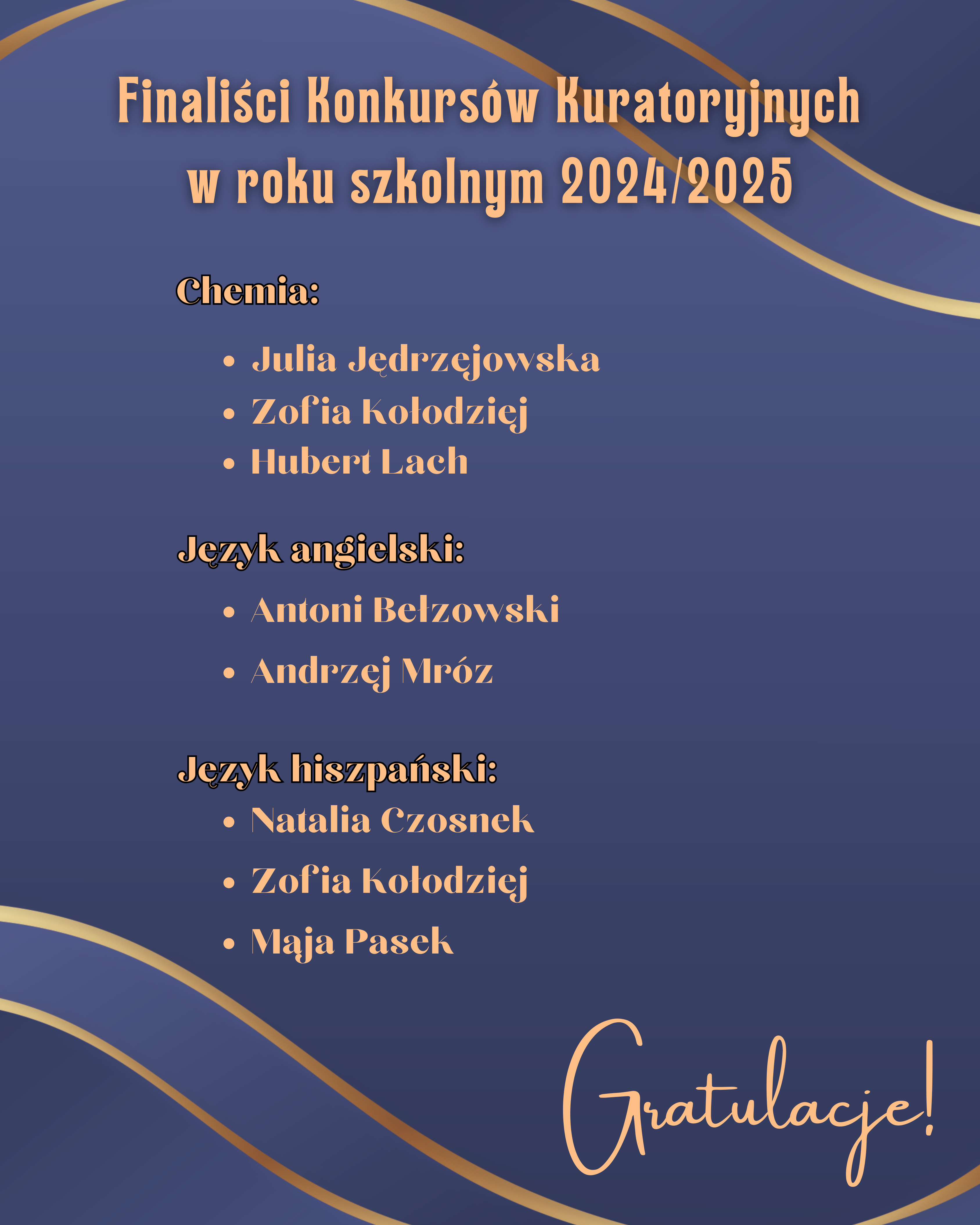 Finaliści konkursów kuratoryjnych 2024/2025